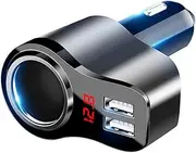 DECORNIJIA Car Phone Charger Dual USB Digital Display Adapter Fast Charging Device with Compatibility Monitors Car Voltage Efficient Power Light Indicator