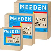 MEEDEN Unfinished Wood Canvas Kit: 1-1/2" Deep 6x6 8x8 10x10 Wooden Canvas Panel - 6 Pcs of Cradled Wood Art Boards for Pouring Art, Crafts, Painting