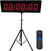 Waterproof Double-Sided LED Timer for Gym & Race – Remote Control, Countdown, Stopwatch & Loop Timing – Visible Up to 12M, Wall/Tripod Mount, for Boxing, Tabata 1.8inch