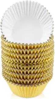 200 Pieces Cupcake Liners Gold Foil Muffin Baking Cups Metallic Paper Muffin Ba