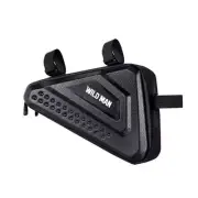 Hard Shell Triangle Bag Mountain Bike Front Beam Bag for Bicycles (Black)