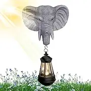 Garden Statue - Large Garden Ornaments | Elephant Statue Garden Ornaments | Statue with Lantern | Ornaments with Solar Lanterns | Resin Cute Decor Lamp Decorative Lights | Yard Statues Decorations