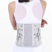 Adjustable Double Pull Posture Corrector Brace Lower Back Lumbar Support Belt Sports Girdle Belt Decompression Belt Waist Trainer(Silver,X-Large)