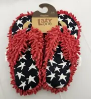 Spa Slippers Women's Lazy One American Flag Stars House Shoes NWT