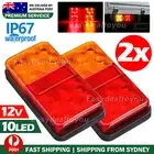 2X 10LED Tail Lights Trailer Ute Caravan Truck Stop Indicator rear LAMP 12V IP67