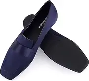 [Marino Avenue] Mio Marino Comfortable Flat Dress Shoes Women - Square Toe Satin Flats