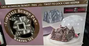 Nordic Ware FAIRYTALE Bundt Set Pan Cast Aluminum &Twist to Lock Cake Keeper NIB