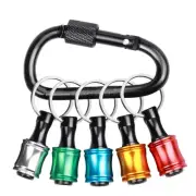 5Pcs 1/4" Hex Shank Quick Release Key Chain Screwdriver Bit Holder Bits Tools US
