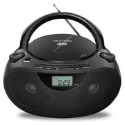 Portable Stereo CD Player Boombox with AM/FM Radio, Bluetooth, USB, AUX Black