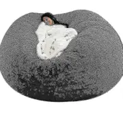 New Extra Large Bean Bag Chairs Couch Sofa Cover Indoor Lazy Lounger For Adults Kids Sellwell Without Chair Dark Grey 150*75CM