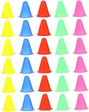 30Pcs Brightly Colored Sports Cones for Agility Training Roller Skating Soccer and Outdoor Activities Durable Marker Cones for Play and Obstacle Courses