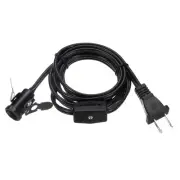 6FT 18AWG Single Light Replacement Clip in Lamp Cord with Switch Black