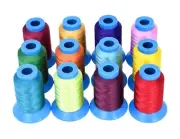 Bonded Nylon Thread 12 Vibrant Colors Heavy Duty Sewing Threads - 2400 YDs Si...