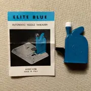Blue Elite Automatic Needle Threader Sewing Threading Vintage New In Box Italy