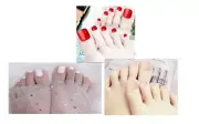 Artificial Toenails Press on Nails Solid Color 12 Sizes Shiny Toe Nails Glossy