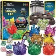 NATIONAL GEOGRAPHIC Mega Crystal Growing Kit for Kids- Grow 8 Crystals with Ligh