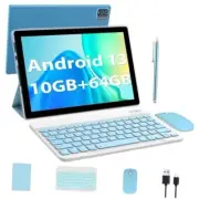 10 inch Android 13 Tablet, 10GB RAM+64GB ROM/1TB(Max), 2024 10GB+64GB Blue
