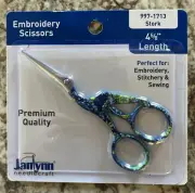 Janlynn Needlecraft Embroidery Paisley Print Stork Sewing Stitch Scissors 4 5/8”