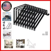 Durable Steel Closet Bracket Set - 10 Pack for Shelves and Rods, Black Finish