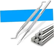 Minkissy Stainless Steel Cuticle Pusher Double-end Nail Cleaner Foot File Callus Remover Tool Set