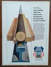 1966 Union Pacific Railroad Lumber Industry Transport Promo Vintage Print Ad