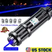 5mW Blue Laser Pointer 450nm Adjustable Visible Beam Dot Light w/ Five Heads