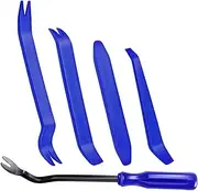 Trim Removal Tools, 5 Pcs Car Pry Tool Kit, No Scratch Plastic Pry Tool Kit,Car Door Audio Panel Trim Removal Set, Auto Clip Fastener Remover Pry Tool Set Car Upholstery Repair Kit (Blue)