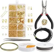 Reelau Jewelry Making Supplies Kit Jewelry Repair Tools Earring Making Kit Earring Supplies Kit with Accessories Jewelry Pliers Findings and Beading Wires for Adult and Beginners