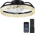 Ceiling Fans with Lights and Remote/App Control, Modern Dimmable Low Profile Cei