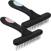 2Pcs Carpet Rake with Handle 2 Row Tooth Handheld Rug Brush Ergonomic Carpet Groomer Carpet Fluffy Restoration Tool for Cleaning Pet Hair Restoring Carpet Softness