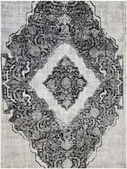 Diana Cream Black Medallion Transitional Rug