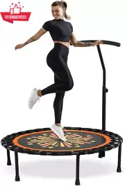 40/50" Rebounder Mini Trampoline w/ Adjustable Handle - Fitness Trampoline