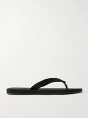 [The Row] The Row - Dune Cotton-blend Grosgrain Flip Flops - Black - IT39 IT 39 Black