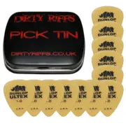12 x Dunlop Ultex Standard Guitar Picks / Plectrums - 1.00mm In A Handy Pick Tin