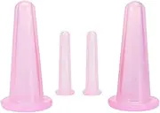 4-Piece Facial Cupping Therapy Set - Anti Cellulite Silicone Vacuum Cupping Cups for Face & Eye Massage (2 Small + 2 Large)