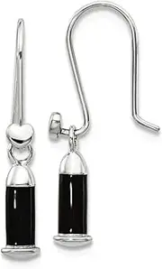 [JewelryWeb] 925 Sterling Silver Reflections Rhodium Plated Enamel Love Heart Shepherd Hook Earrings Stud Earring for Women