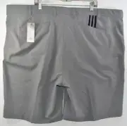New Adidas Climalite 3 Three Stripes Gray Grey Golf Shorts Mens Size 52 x 11