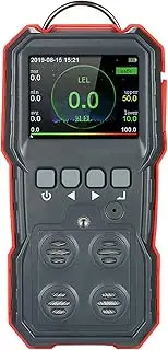 Industrial Digital Handheld 4 in 1 Gas Carbon Monoxide Detector Ogen Combustible Gas H2S Tester with 120000 Data Logging LCD Display Sound and Light Vibration Alarm