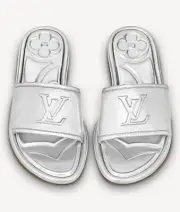 LOUIS VUITTON W'S MAGNETIC FLAT MULE SILVER. SIZE US 6 N / LV 36 N. ITEM# 1AA1KR