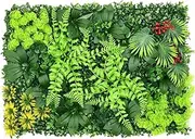 Artificial Plant Wall, Reusable Grass Backdrop Wall, Panel Plastic Garden Grass Flower Wall, Fake Green Plant Hanging Fencing, Décor UV Protection, 15.75×23.62inch for Home Garden (B Set)