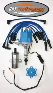 Small Cap FORD 170-200-250 Pro Series HEI DISTRIBUTOR BLUE,45K COIL + PLUG WIRES