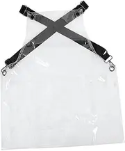 FOMIYES Clear Apron With Pockets Transparent Hair Salon Apron For Stylists Adjustable And Waterproof Work Apron Ideal For Hairdressers Beauty Salons And Home Use