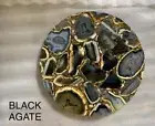Agate Black Stone Coffee Table Top, For Cafeteria , sofa , center Christmas Gift