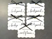 White Personalised Curve Cut Will You Be My Bridesmaid Card Maid Proposal