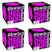 4PK Schylling Glow In The Dark Nee Doh Kids Squeeze Ball 6cm Squish Toy Asst. 3+