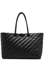 Balenciaga Crush Quilted Leather Tote - Black ONE SIZE