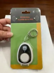 NEW PERSONAL ALARM WITH PIR - KEYCHAIN + LIGHTS + SOS HELP - WHITE & BLACK (SS2)
