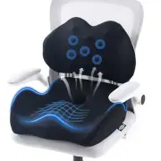 X Large Memory Foam Seat Cushion Lumbar Support Pillow for Sciatica & Tailbon...