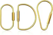 [NILLOS] Brass Screw Lock Keychain, 3 PCS Gold Screw Lock Keychain for Car Keys, Handicrafts, Wallets, and Accessories