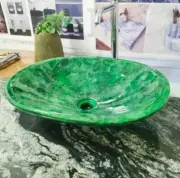 15"Green Fluorite Natural Stone Bathroom Sink |Handcrafted Healing Crystal Agate